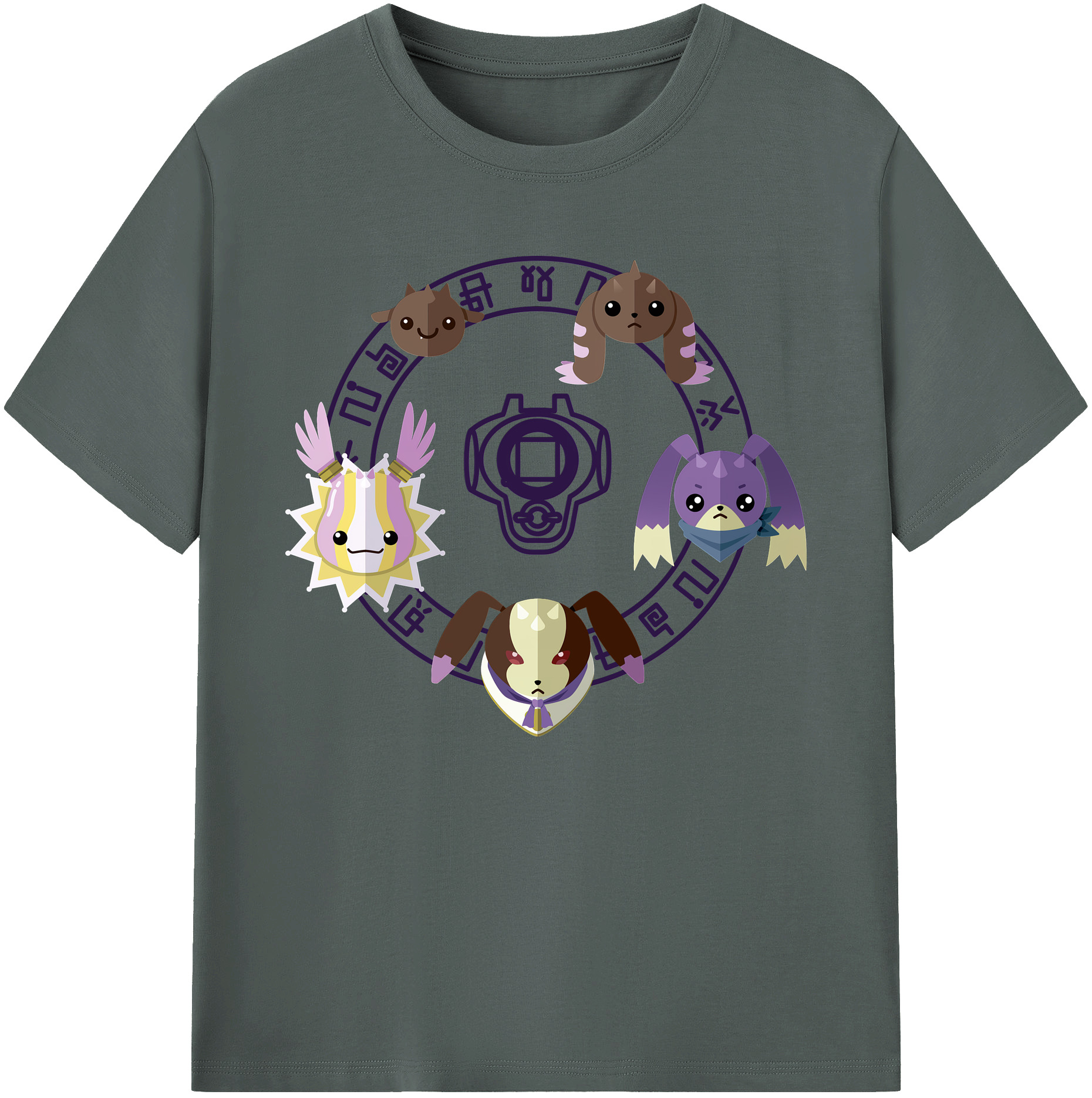 （画像用） Digimon デジタルモンスター/デジモン 綿100％ メンズ半袖Tシャツ｜肌触りやわらか＆通気性